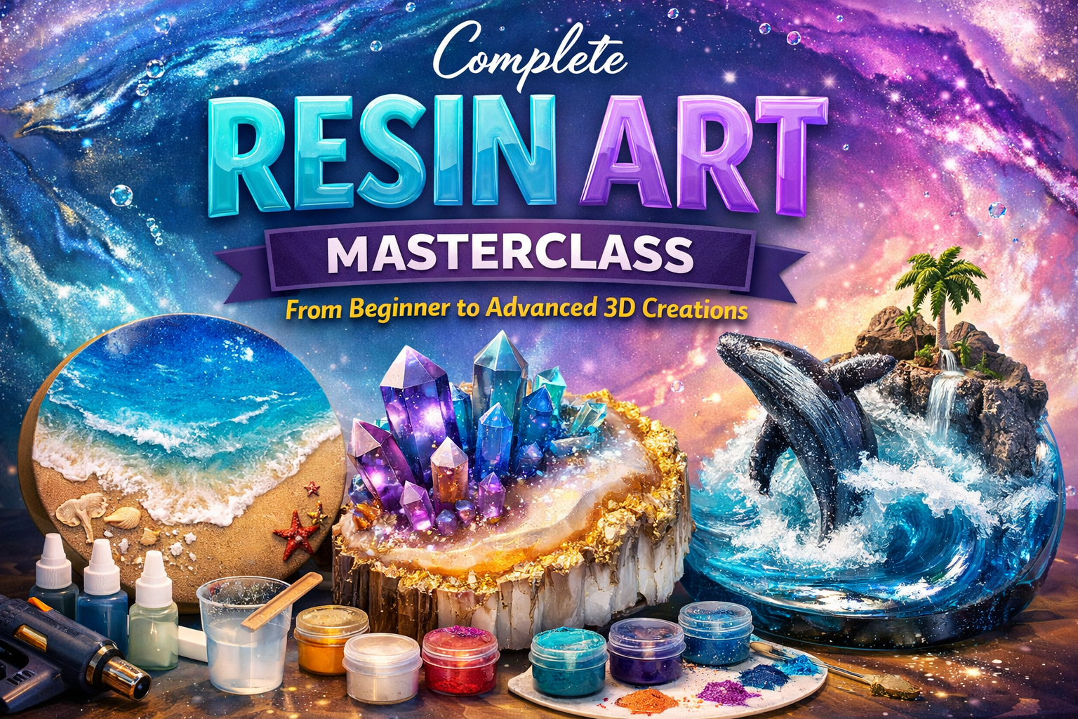 Complete Resin Art Masterclass – From Beginner to Advanced 3D Creations